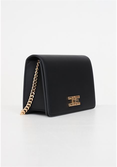 Black women's bag with golden jewel logo ELISABETTA FRANCHI | BS03A41E2110